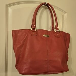 Cole Haan Dark Pink Leather Tote Bag